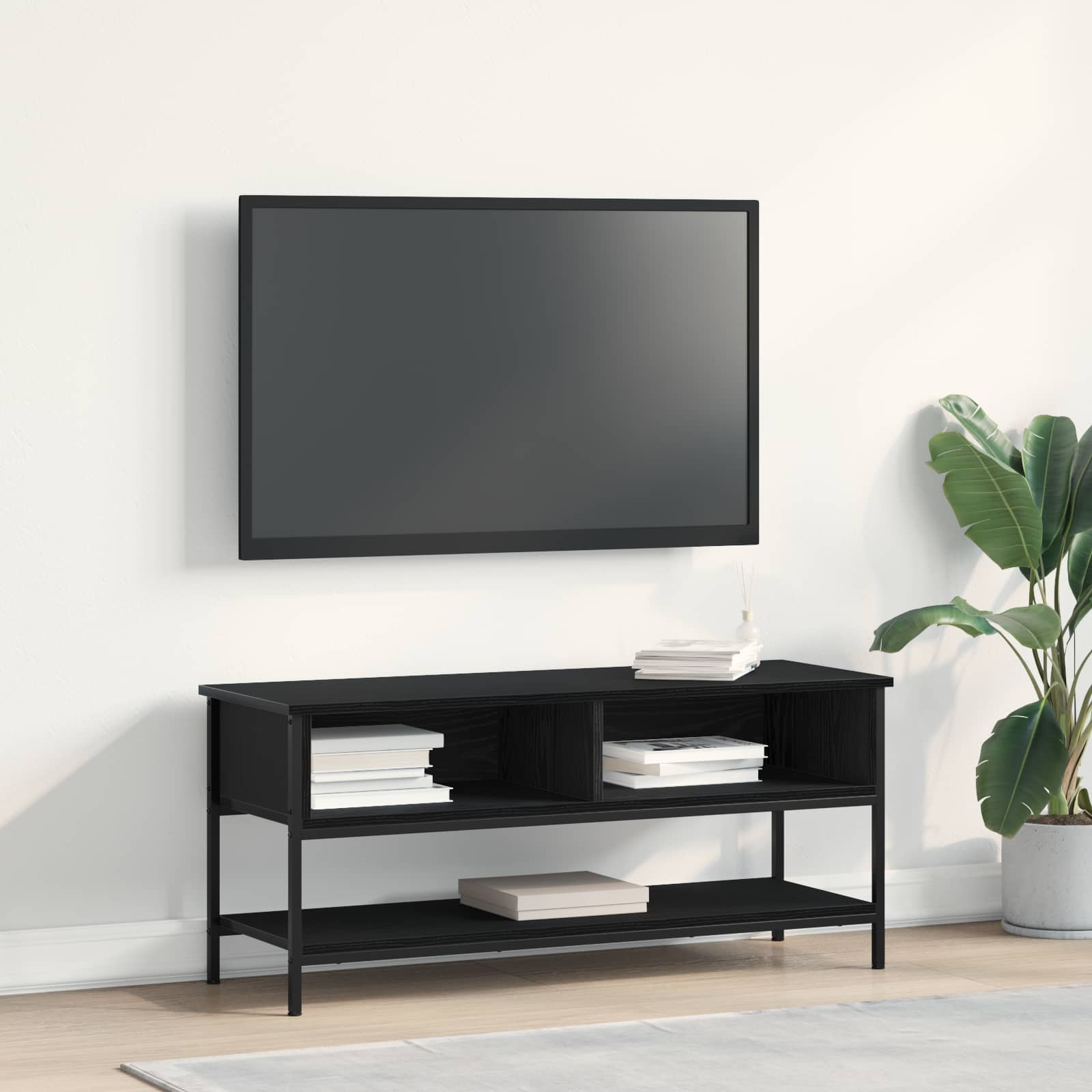 Televizoriaus spintelė juoda ąžuolo 100 x 35 x 45 cm