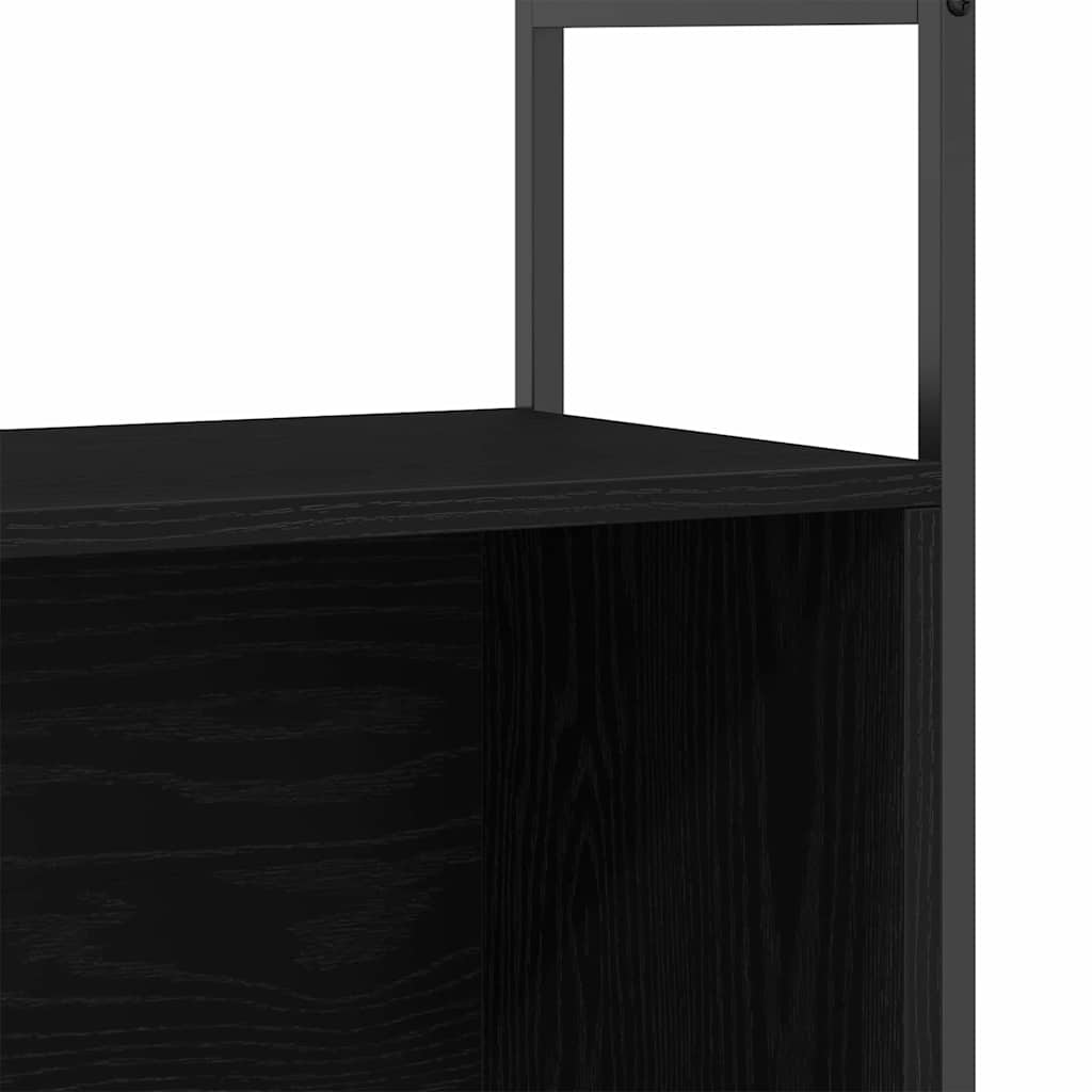 Knygų lentyna juoda ąžuolo 80 x 30 x 78.5 cm Apdirbta mediena