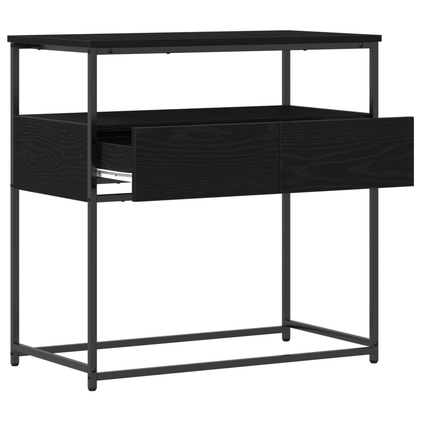 Konsolinis stalas su stalčių juoda ąžuolo 75 x 40 x 75 cm