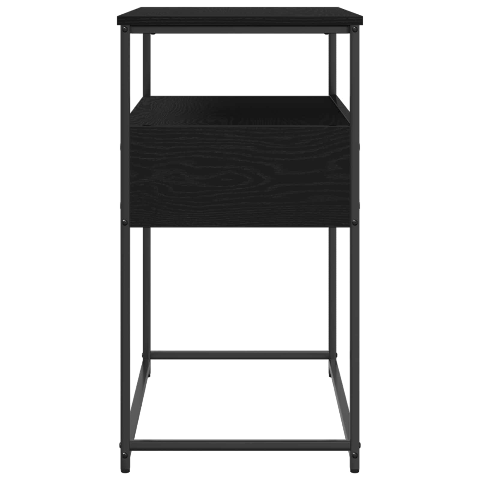 Konsoles galds ar atvilktni, melns ozols, 75 x 40 x 75 cm