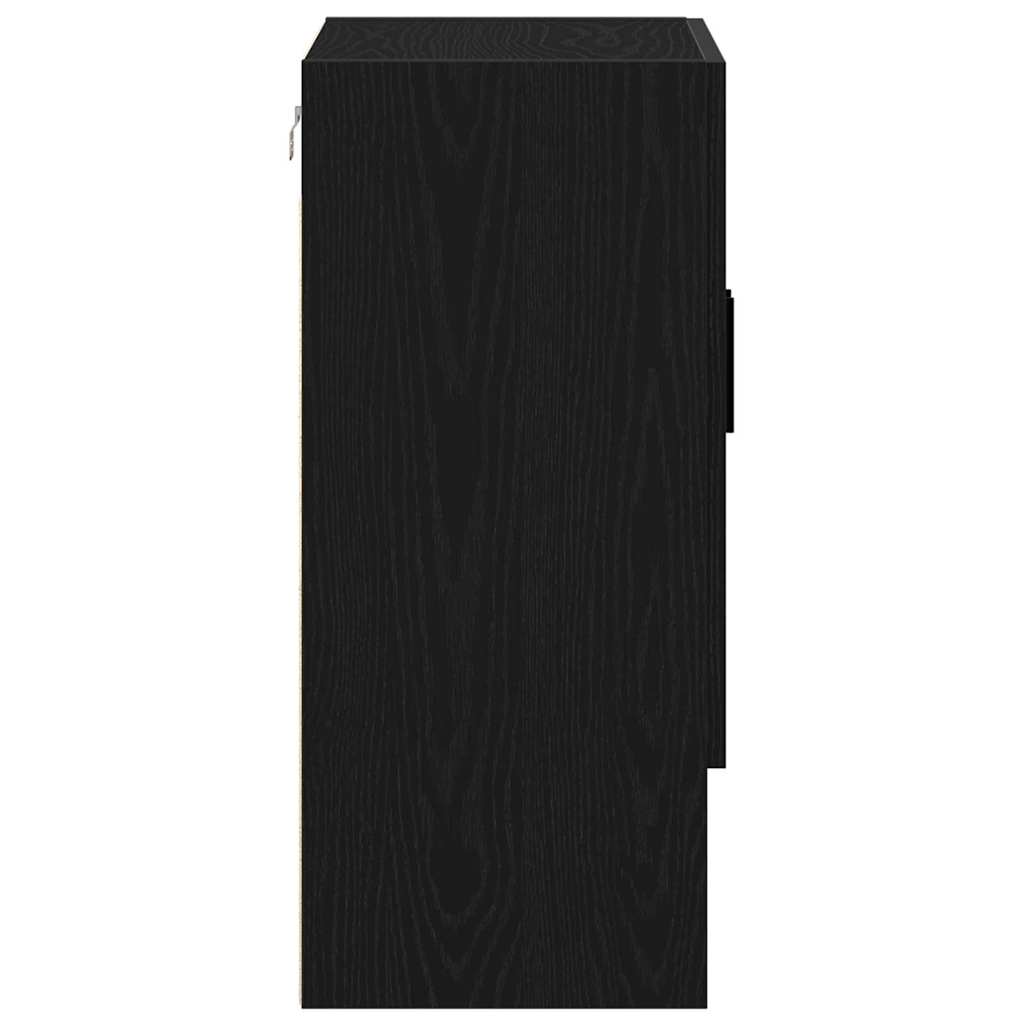 Wall cabinet black oak 60 x 31 x 70 cm Engineered wood