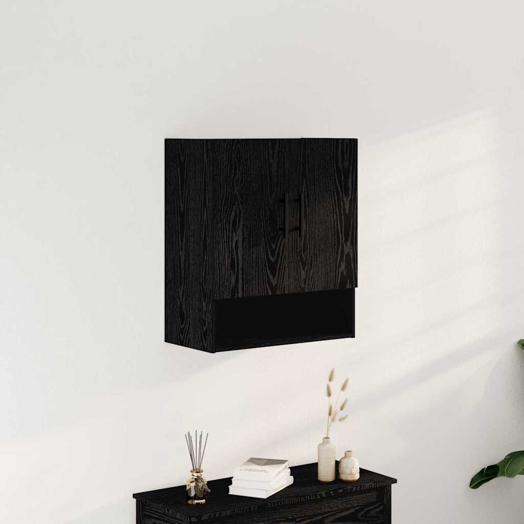 Sieninė spintelė juoda ąžuolo 60 x 31 x 70 cm Apdirbta mediena