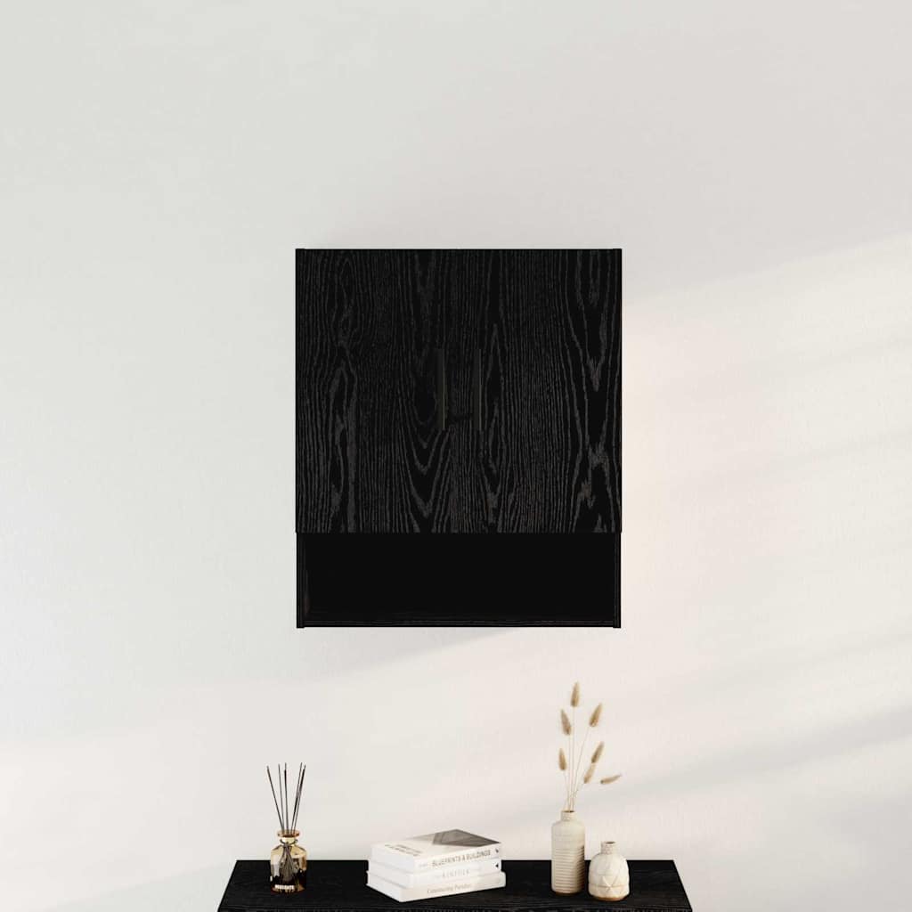 Sieninė spintelė juoda ąžuolo 60 x 31 x 70 cm Apdirbta mediena