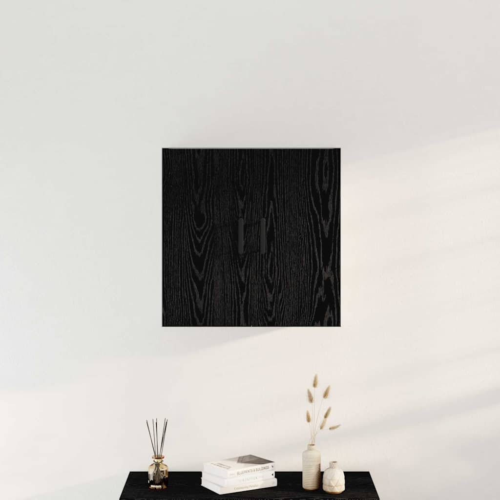 Sienas skapis ozola melns 60 x 31 x 60 cm Inženierijas koks