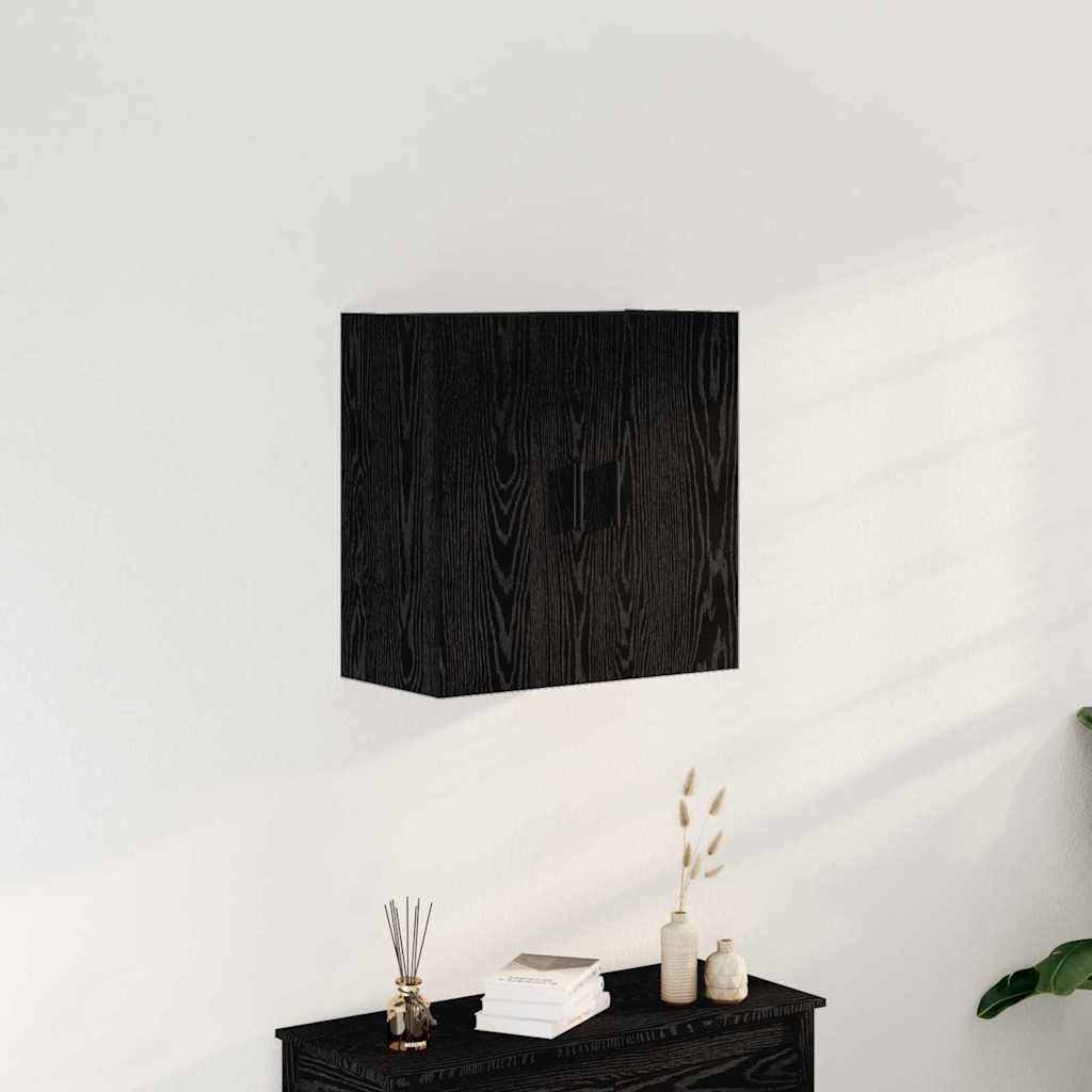 Sienas skapis ozola melns 60 x 31 x 60 cm Inženierijas koks
