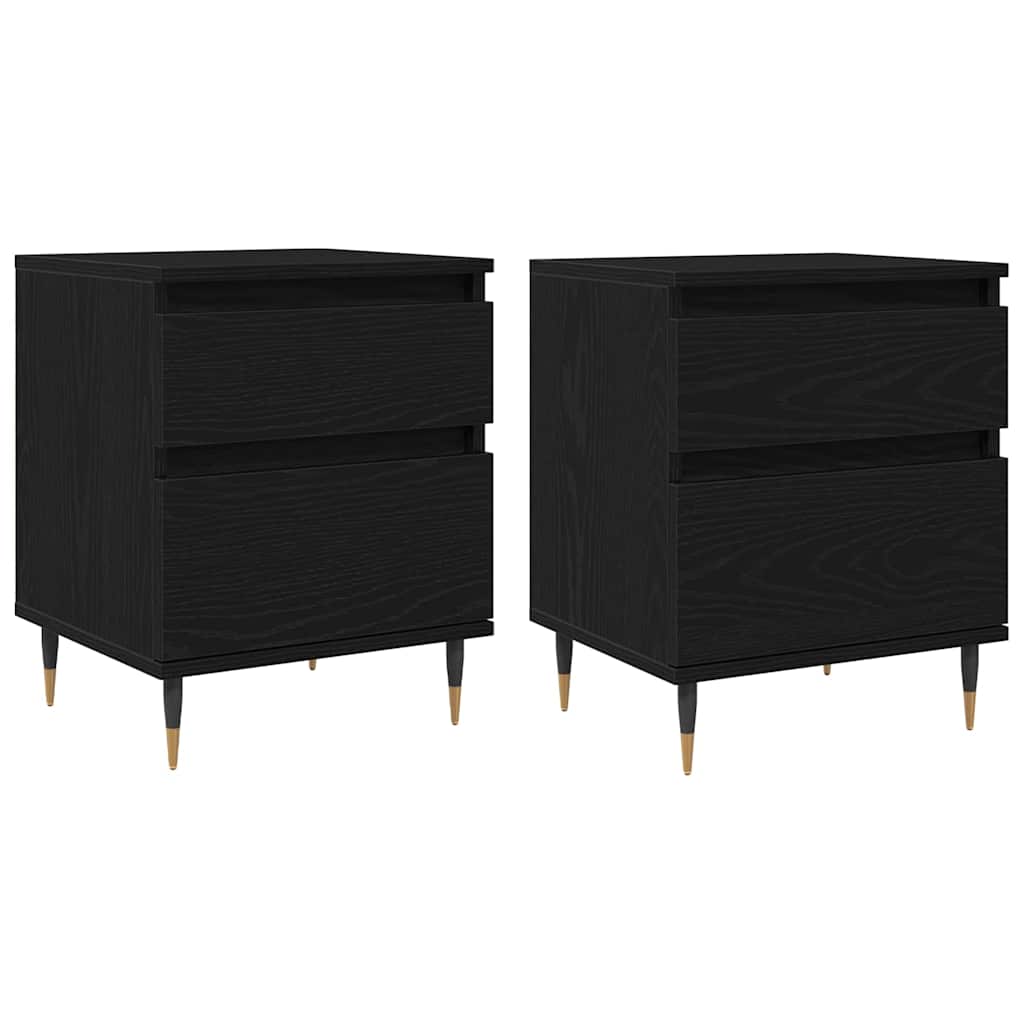 Šalia lovos spintelė 2 pcs Juodas ąžuolas 40 x 35 x 50 cm