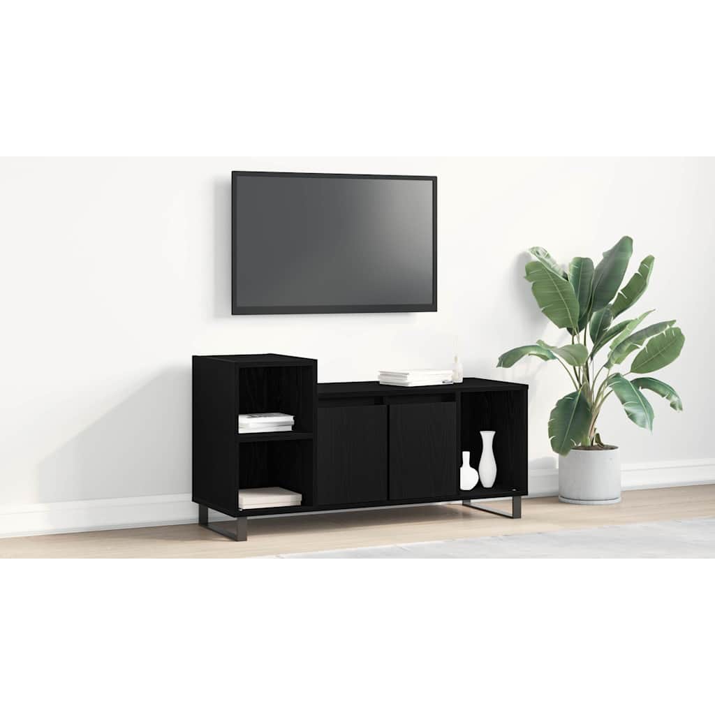 TV spintelių komplektas Juodas ąžuolas 100 x 35 x 55 cm