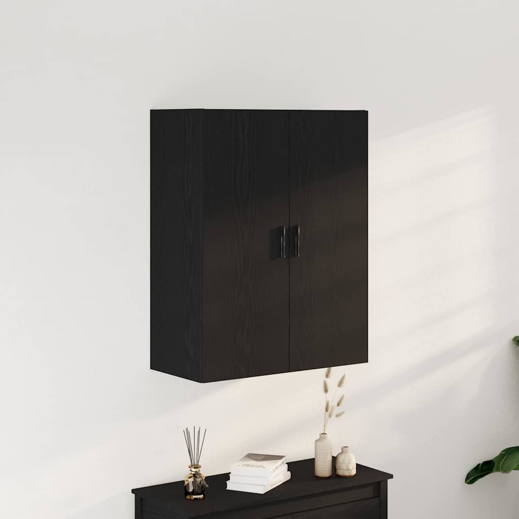 Wall-mounted wardrobe black oak 69.5 x 34 x 180 cm