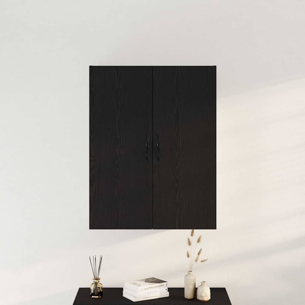 Wall-mounted wardrobe black oak 69.5 x 34 x 180 cm