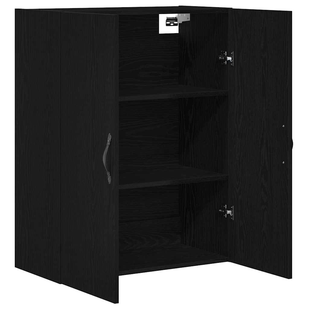 Wall-mounted wardrobe black oak 69.5 x 34 x 180 cm