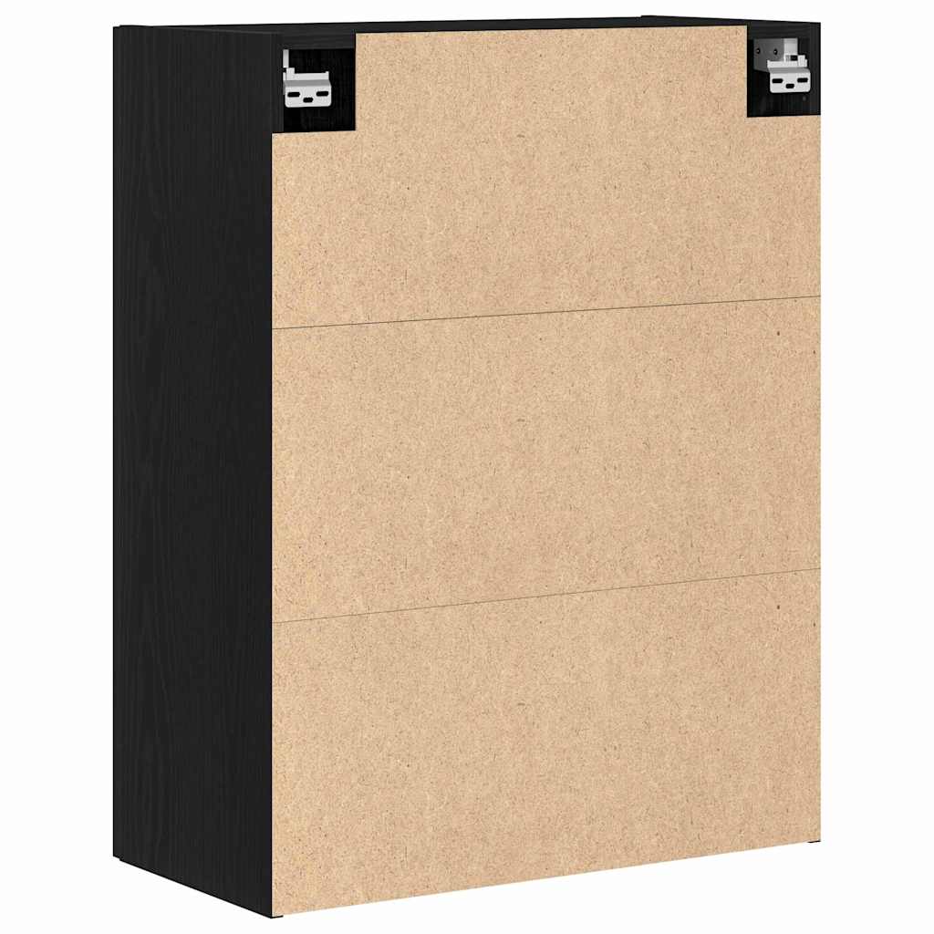 Wall-mounted wardrobe black oak 69.5 x 34 x 180 cm