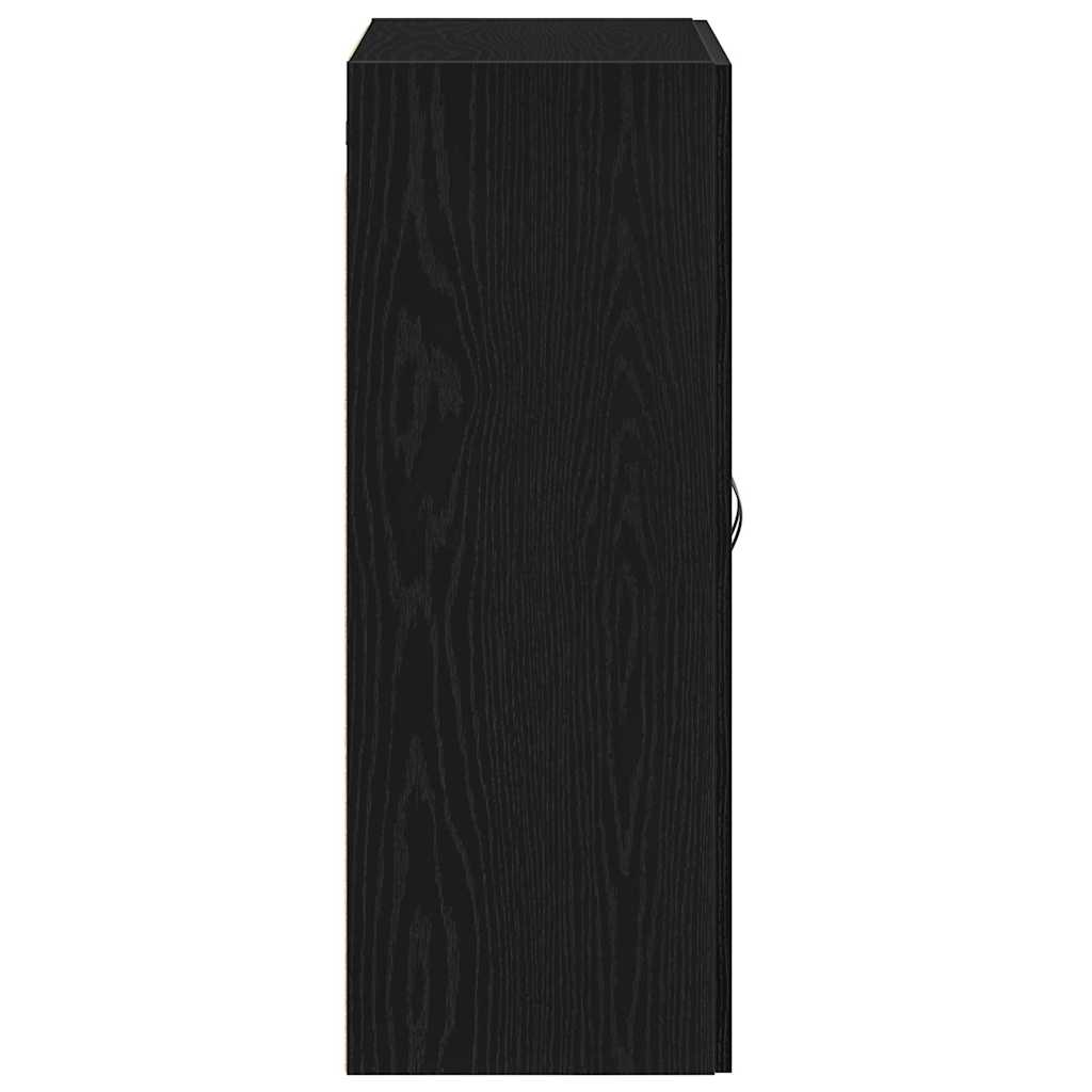 Wall-mounted wardrobe black oak 69.5 x 34 x 180 cm
