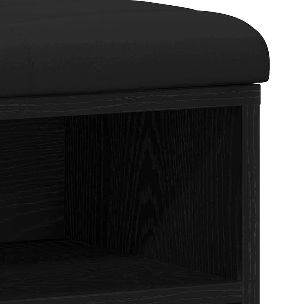 Shoe Bench Black 80 x 30 x 48 cm Engineered Wood