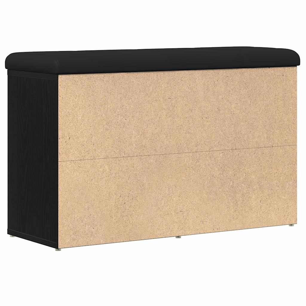 Shoe Bench Black 80 x 30 x 48 cm Engineered Wood