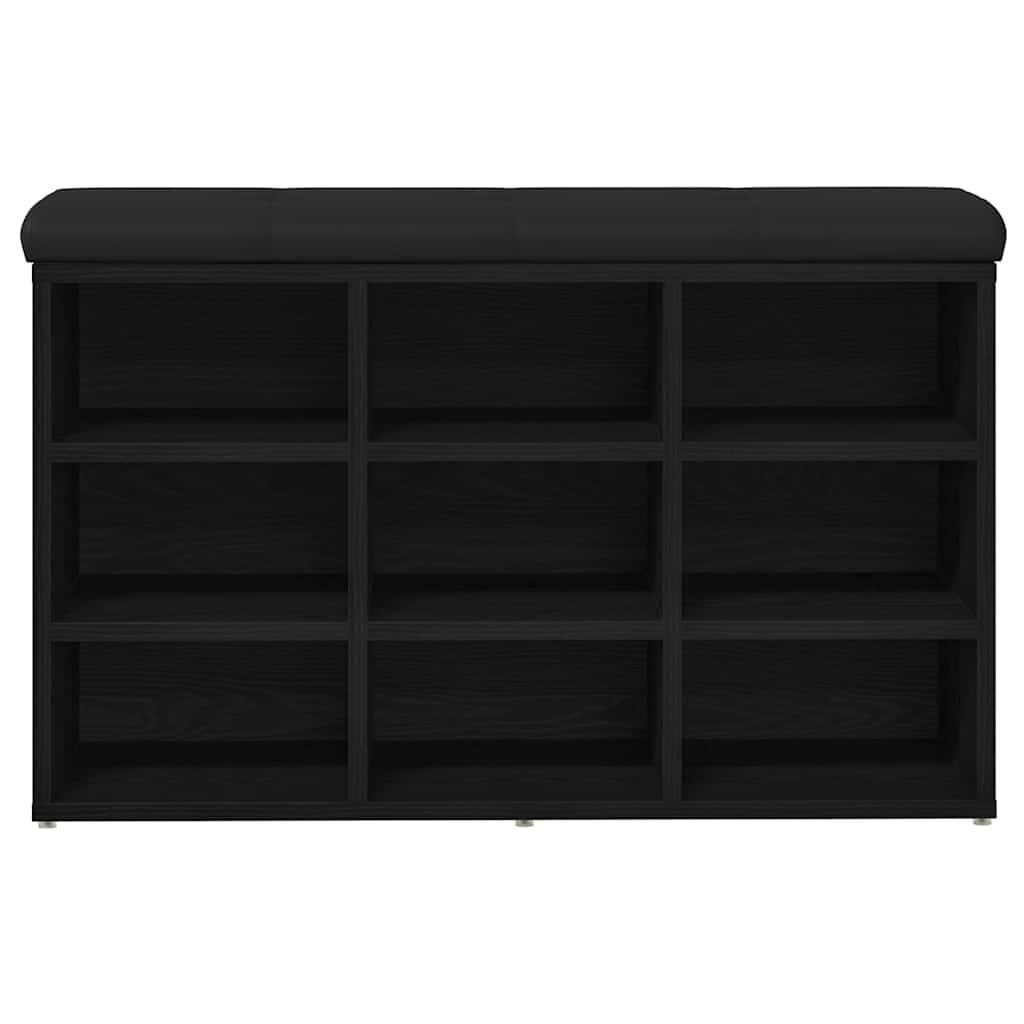 Shoe Bench Black 80 x 30 x 48 cm Engineered Wood