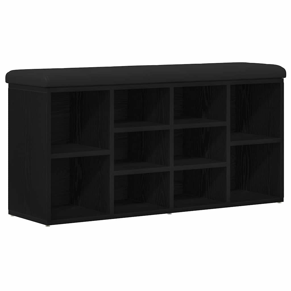 Shoe Bench Black 100 x 30 x 48 cm Engineered Wood