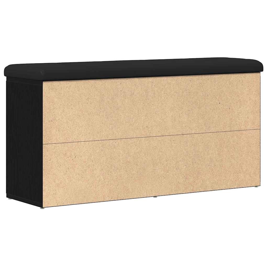 Shoe Bench Black 100 x 30 x 48 cm Engineered Wood