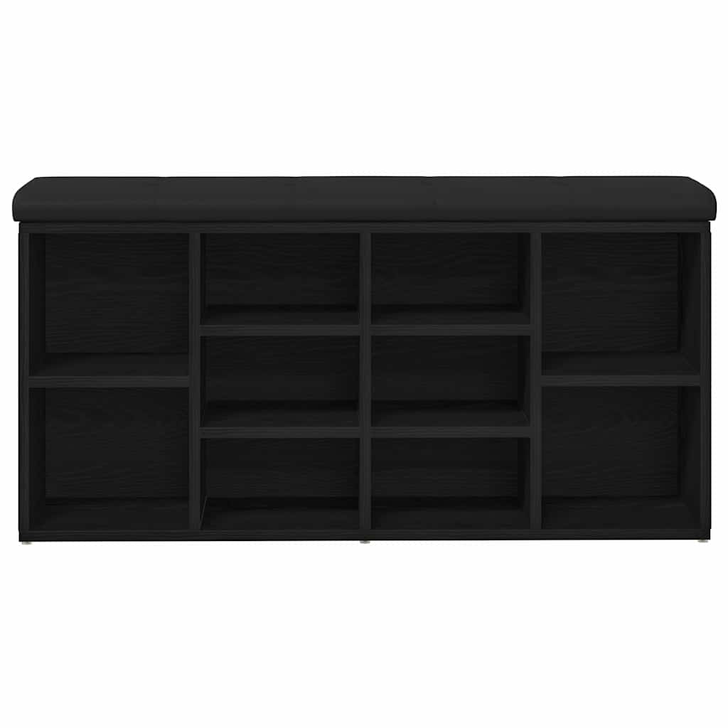 Shoe Bench Black 100 x 30 x 48 cm Engineered Wood