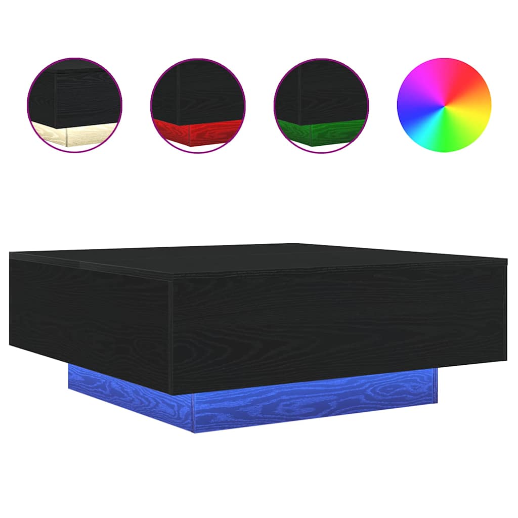 Kavos staliukas Juodas ąžuolas 80 x 80 x 31 cm Apdirbta mediena