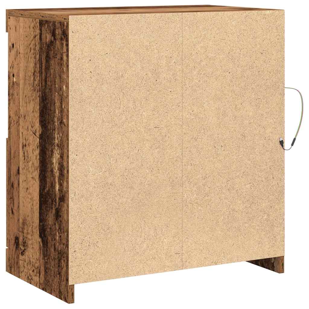 LED bufete brūna 60,5 x 37 x 67 cm apstrādāta koksne