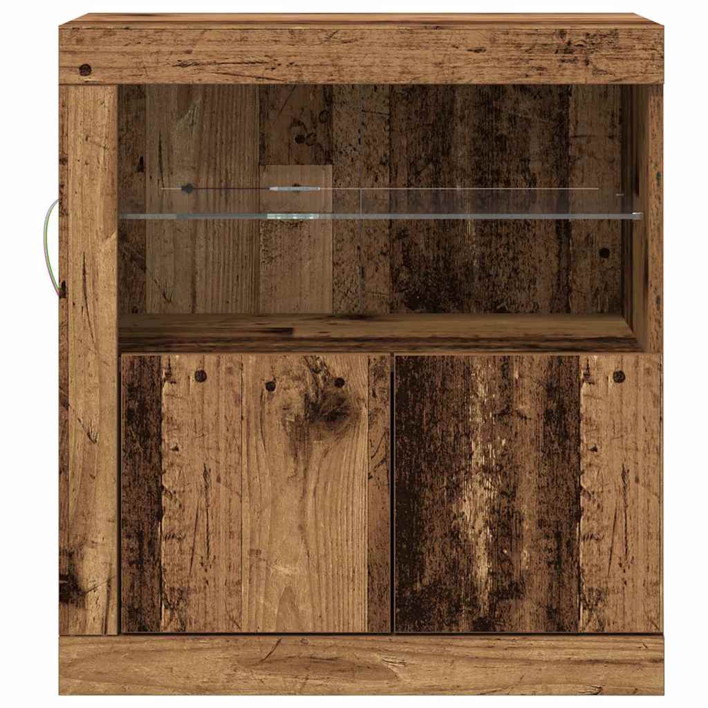 LED bufete brūna 60,5 x 37 x 67 cm apstrādāta koksne