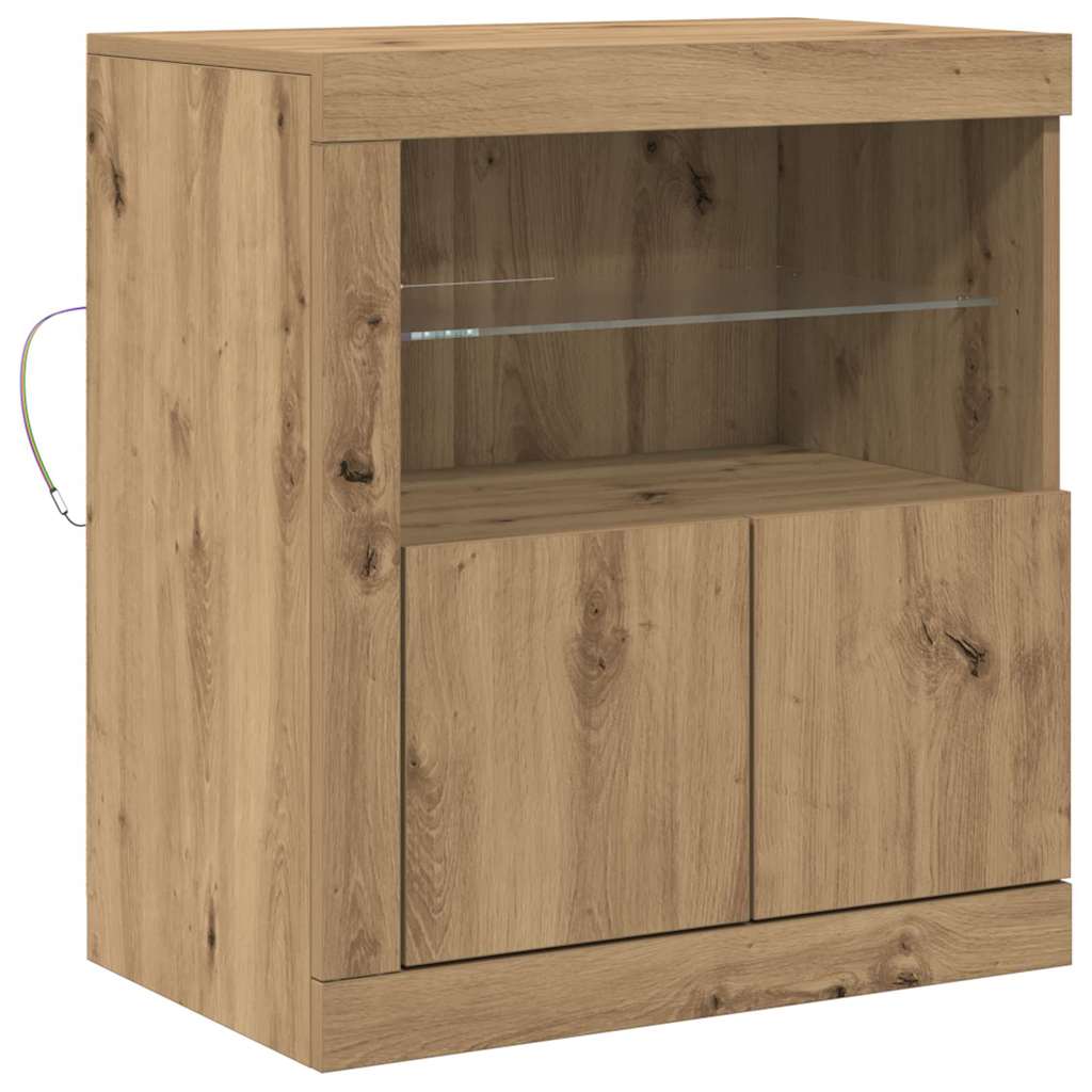 LED Bufetas Ruda 60,5 x 37 x 67 cm Apdirbta mediena