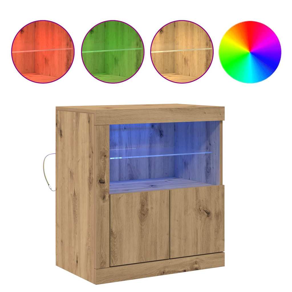 LED Bufetas Ruda 60,5 x 37 x 67 cm Apdirbta mediena