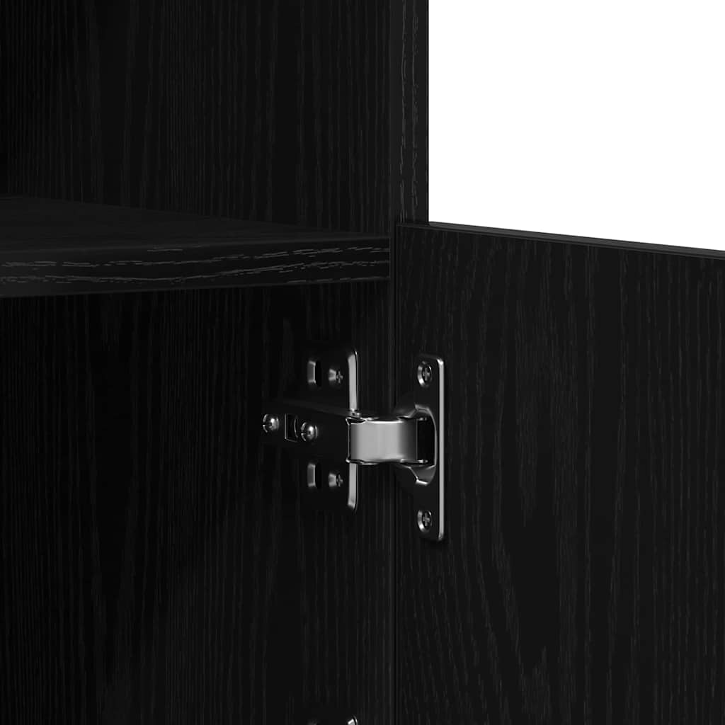 LED bufete melna 60,5 x 37 x 67 cm Inženierijas koks