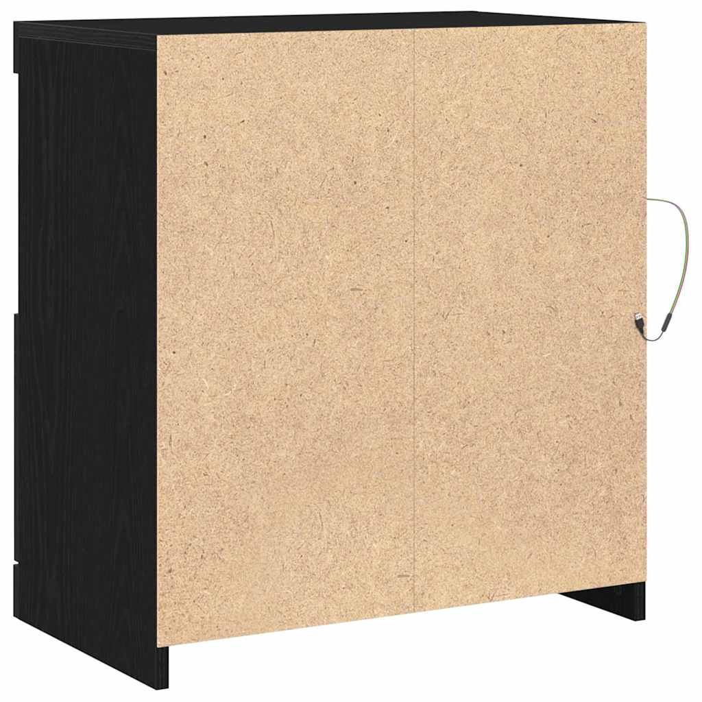 LED bufete melna 60,5 x 37 x 67 cm Inženierijas koks