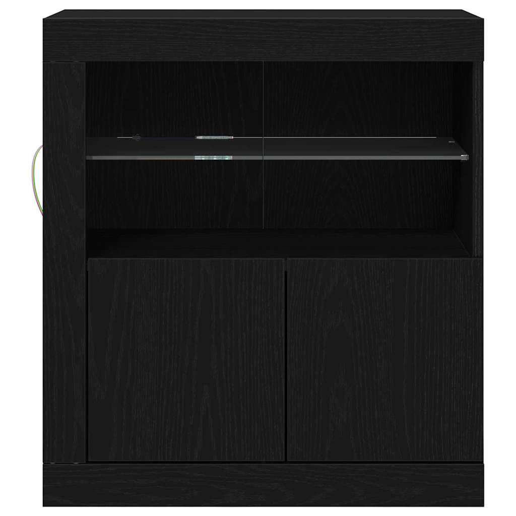 LED bufete melna 60,5 x 37 x 67 cm Inženierijas koks