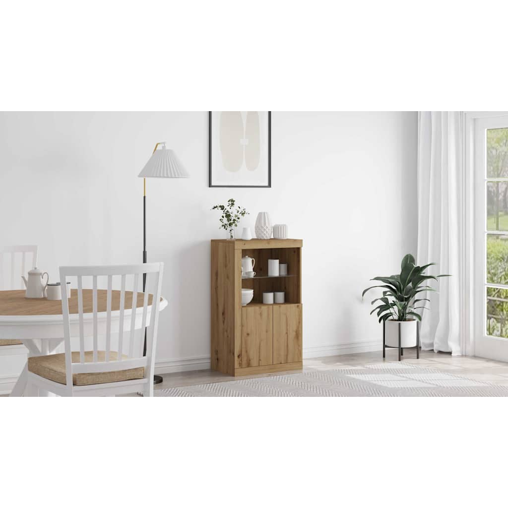 LED Sideboard Artisan Oak 60.5 x 37 x 100 cm