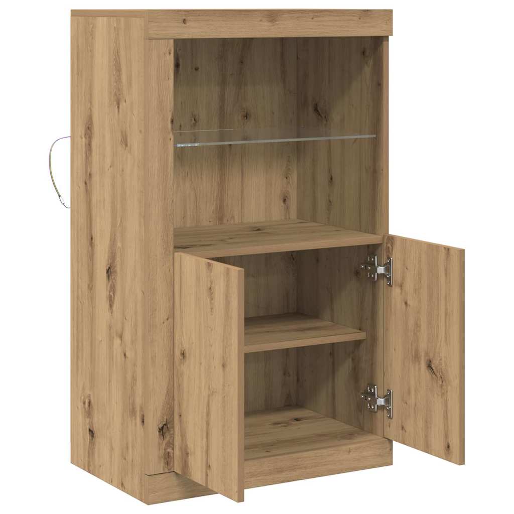 LED Sideboard Artisan Oak 60.5 x 37 x 100 cm