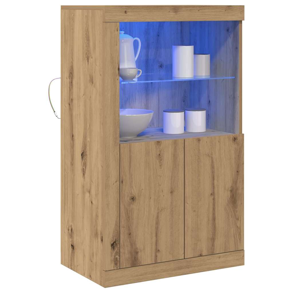 LED Sideboard Artisan Oak 60.5 x 37 x 100 cm