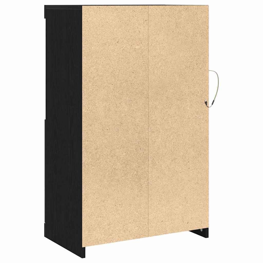 LED Bufetas Juodas ąžuolas 60,5 x 37 x 100 cm Apdirbta mediena