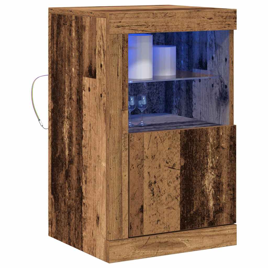 LED Sideboard Old Wood 41 x 37 x 67 cm Engineered wood