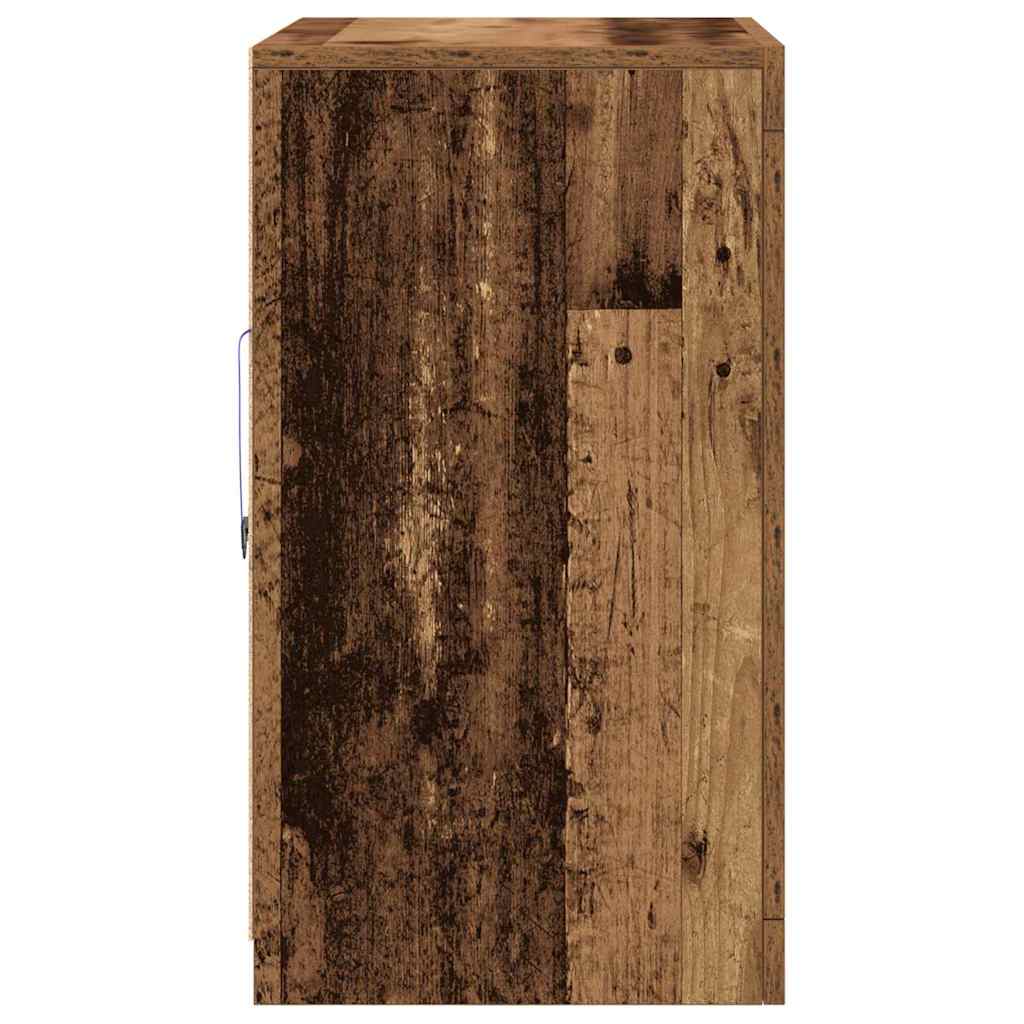 LED Sideboard Old Wood 41 x 37 x 67 cm Engineered wood