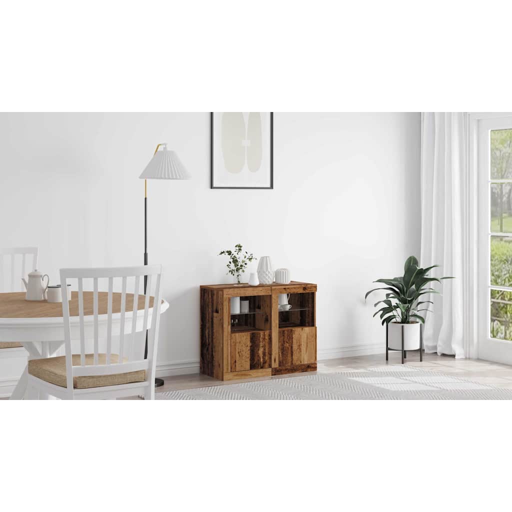 LED bufete 2 gab. Vecs koks 41 x 37 x 67 cm Apstrādāta koksne