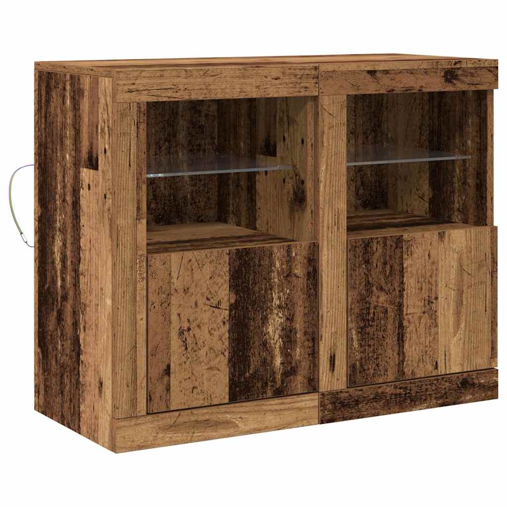 LED bufete 2 gab. Vecs koks 41 x 37 x 67 cm Apstrādāta koksne