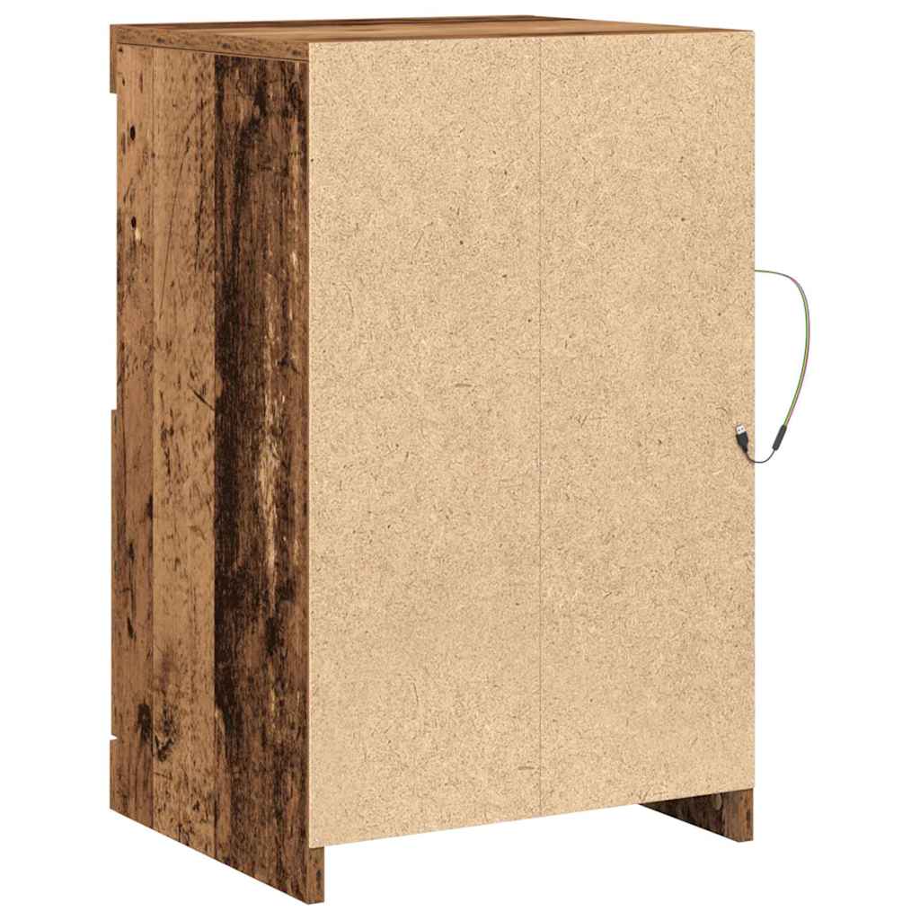 LED bufete 2 gab. Vecs koks 41 x 37 x 67 cm Apstrādāta koksne