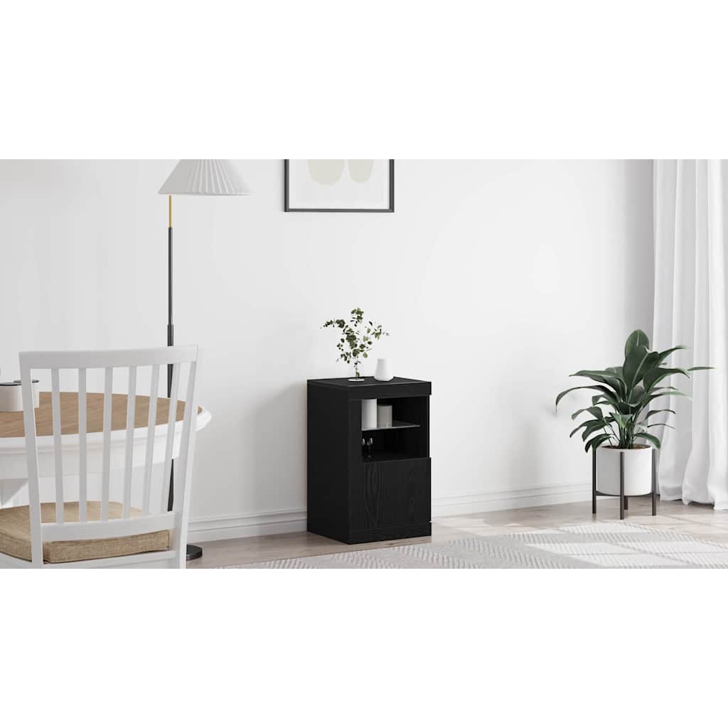 LED Bufete Melnā ozola 41 x 37 x 67 cm Inženierijas koks