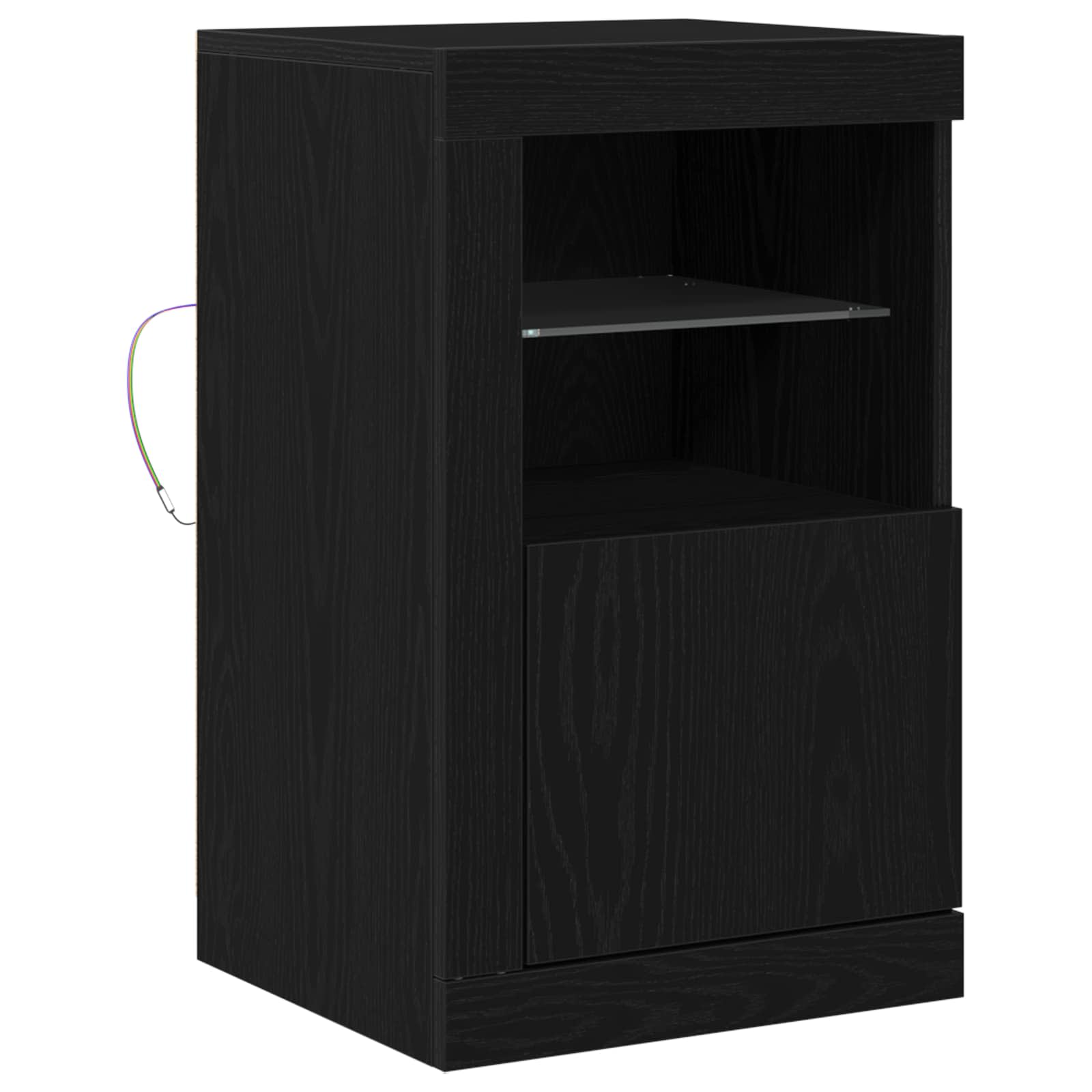 LED Bufete Melnā ozola 41 x 37 x 67 cm Inženierijas koks