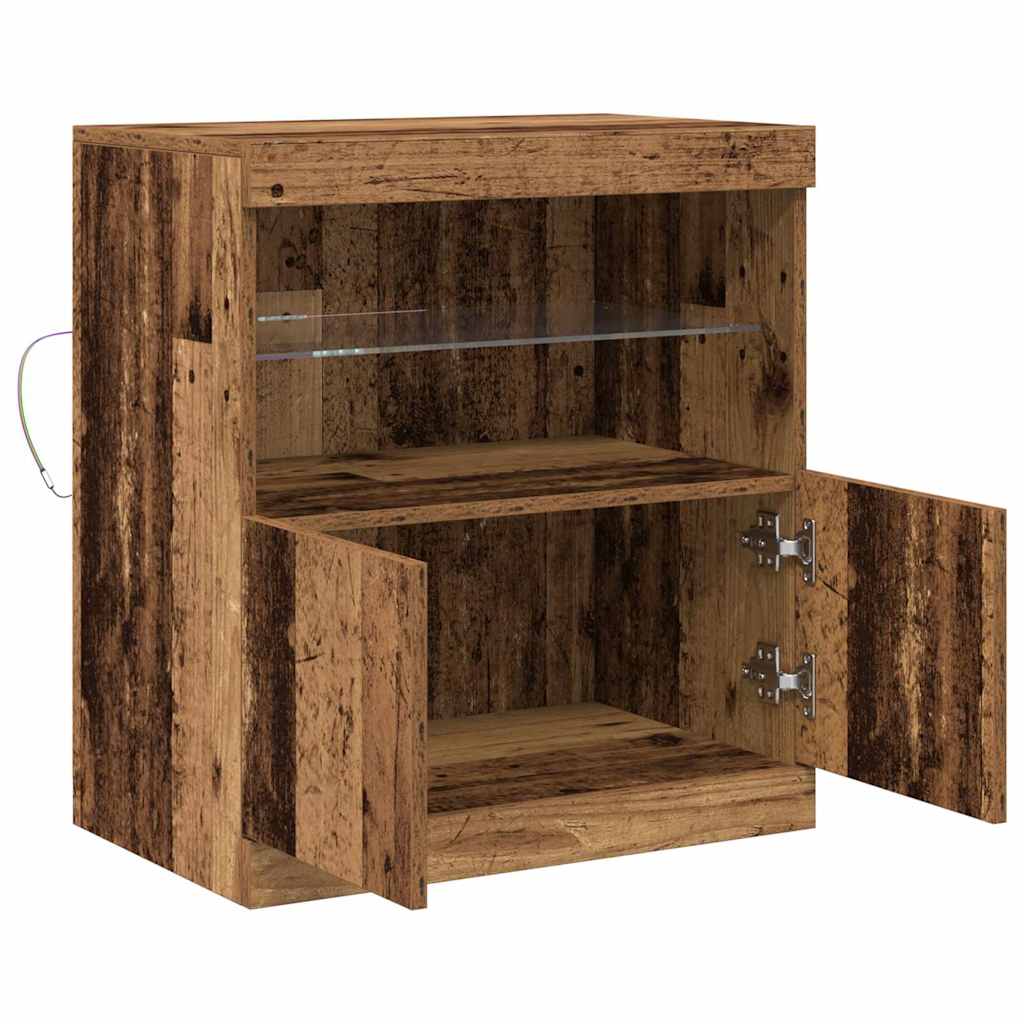 LED Sideboard Brown 60.5 x 37 x 67 cm Engineered Wood