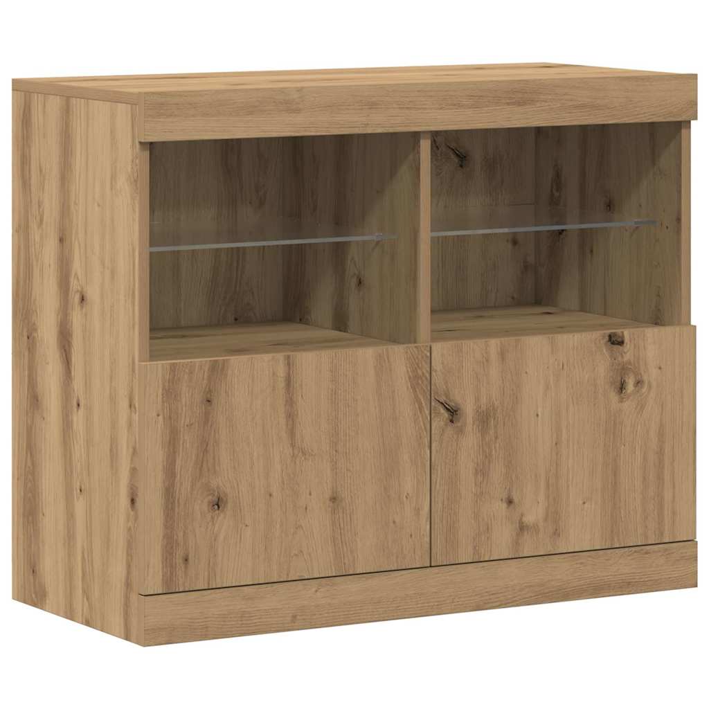 LED Bufetas Ruda 81 x 37 x 66,5 cm Apdirbta mediena