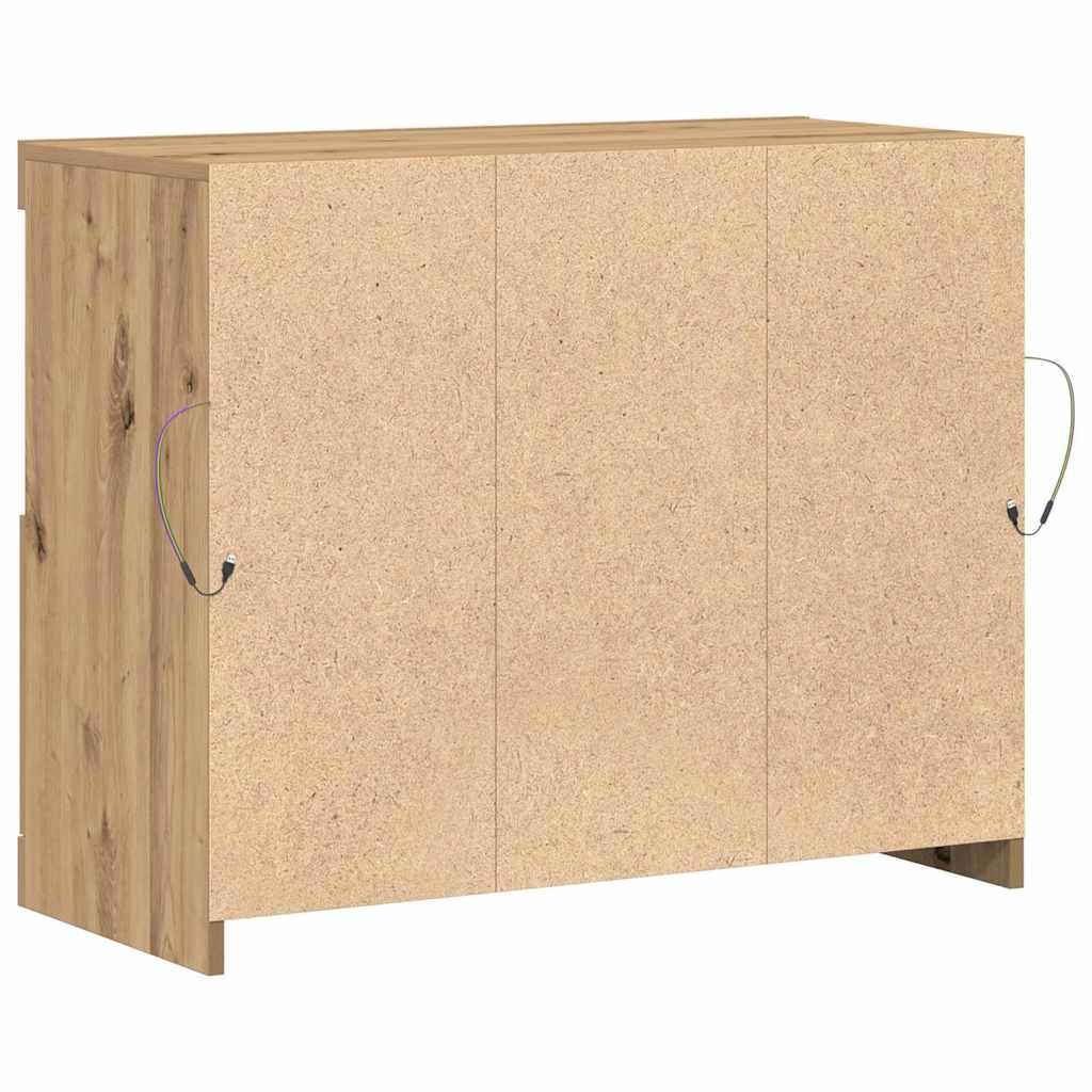 LED Bufetas Ruda 81 x 37 x 66,5 cm Apdirbta mediena