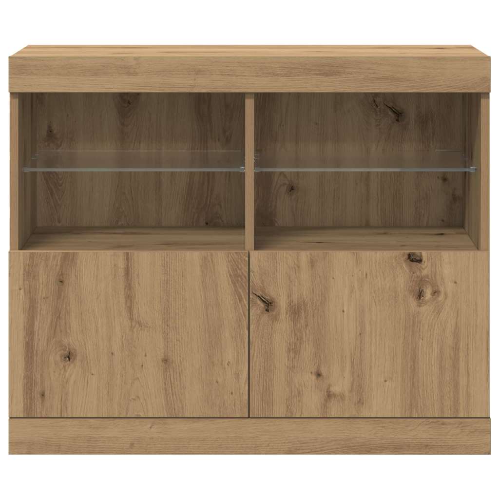 LED Bufetas Ruda 81 x 37 x 66,5 cm Apdirbta mediena