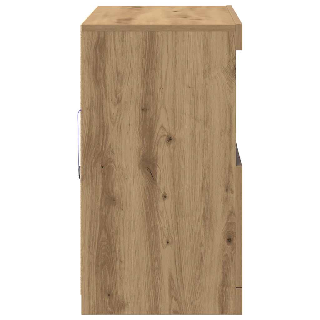 LED Bufetas Ruda 81 x 37 x 66,5 cm Apdirbta mediena