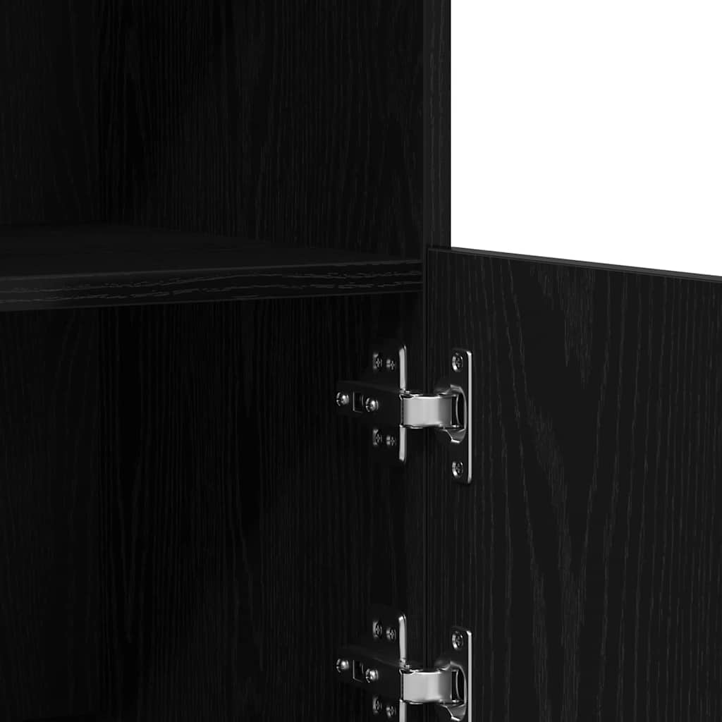 LED bufete melna 81 x 37 x 66,5 cm inženierijas koks