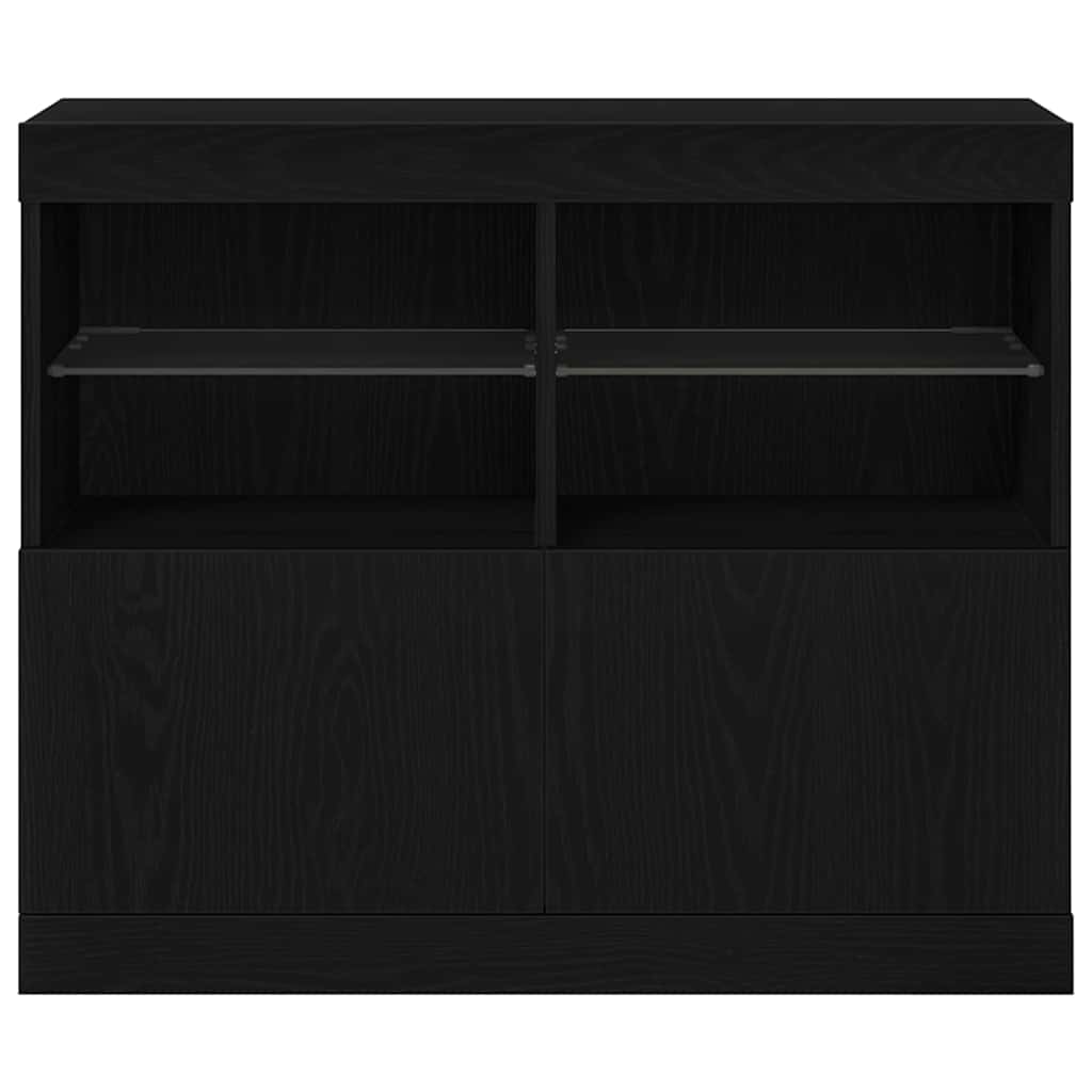 LED bufete melna 81 x 37 x 66,5 cm inženierijas koks