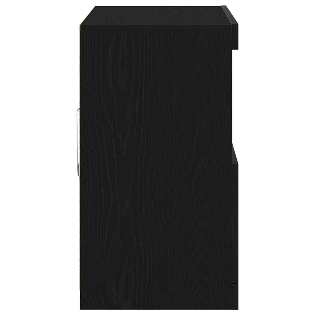 LED bufete melna 81 x 37 x 66,5 cm inženierijas koks