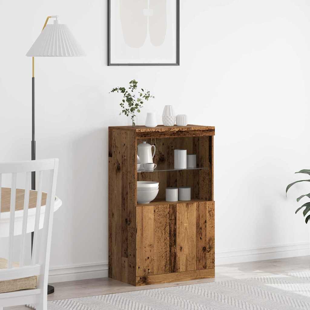 LED Sideboard Brown 60 x 37 x 100 cm Engineered Wood